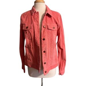 Old Navy Women's Coral Pink Corduroy Jacket size Large Tall NWT